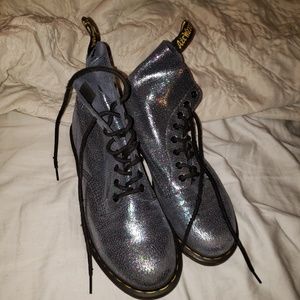 Dr Martens, shiny/sparkly blue, ladies size 10